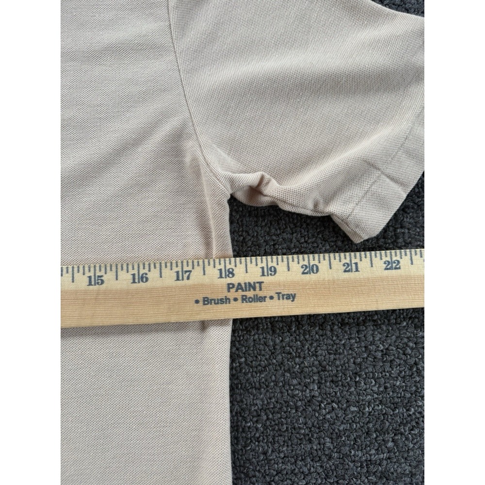 Men's Vintage Slazenger Polo Shirt Beige Size Large Embroidered Tiger Logo - Picture 6 of 6